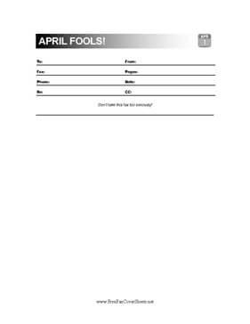 April Fools Day Fax Cover Sheet