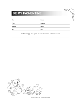 Be My Faxentine Fax Cover Sheet