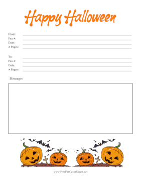Colorful Halloween Fax Cover Sheet