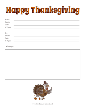 Colorful Thanksgiving Fax Cover Sheet