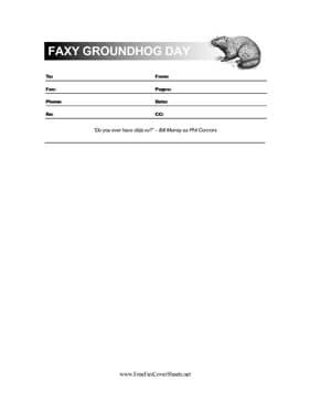 Faxy Groundhog Day Fax Cover Sheet