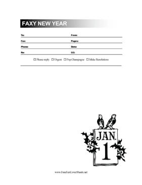 Faxy New Year Fax Cover Sheet