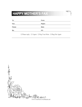 Happy Mothers Fax Fax Cover Sheet