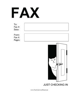 Just Checking In Fax Cover Sheet