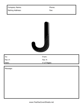 Monogram Fax Cover J Fax Cover Sheet