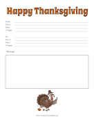 Colorful Thanksgiving fax cover sheet